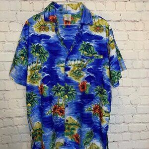 Vintage  Rima Hawaiian/Tropical  Button Down Shirt Size Medium